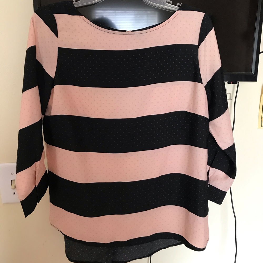 PINK & NAVY BLOUSE